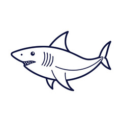 Obraz premium shark line art, fish line art vector icon, shark fish icon