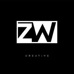 ZW Negative Space Logo – Minimalist Black & White Monogram for Creative Branding, Fashion, Identity & Modern Logo Design	