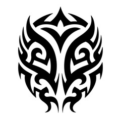 Black Tribal Tattoo Design, Circular Vector Illustration