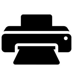Black Printer Icon, Vector Illustration, Simple Design