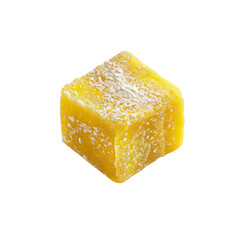Delicious Lemon Turkish Delight Cube Covered in Powdered Sugar