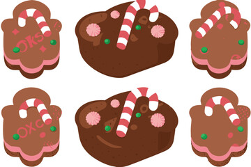 Festive Holiday Cookies with Candy Canes and Pink Frosting Decoration