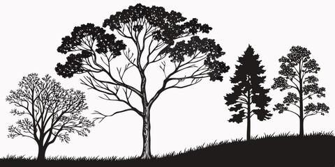 Tree and flower vector 