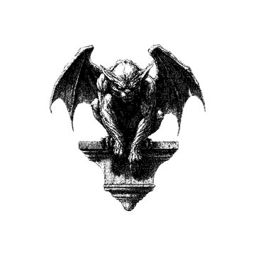 Gargoyle Chain Pixel art. The pixels are scattered, dissolve. Vector monochrome style. Abstract random squares, background. Template. Monochrome style. Vectores. Vector para descargar