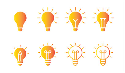 Innovative Light Bulb Icons Set – Creativity, Ideas, and Problem Solving Concepts. Victor illustration eps 10
