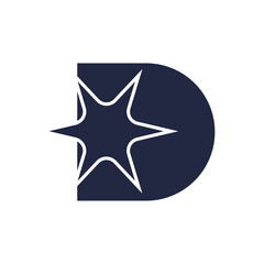 Letter D with star logo