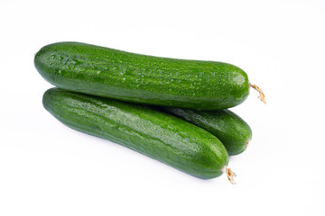 Fresh and tasty cucumber isolated on white background