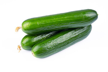 Fresh and tasty cucumber isolated on white background