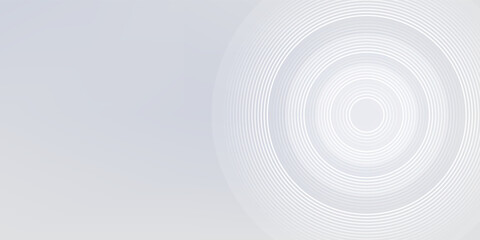 Abstract white glowing geometric lines on gray background. Modern shiny blue circle lines pattern. Futuristic technology concept. Suit for cover, poster,