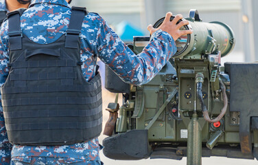 Soldiers are using anti-tank rockets in the army's war.