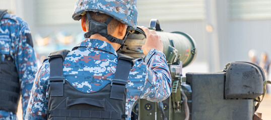 Soldiers are using anti-tank rockets in the army's war.