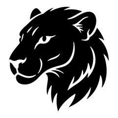 Black Panther Head Silhouette, Vector Illustration