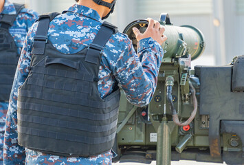 Soldiers are using anti-tank rockets in the army's war.