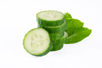 Fresh and tasty cucumber isolated on white background