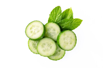 Fresh and tasty cucumber isolated on white background
