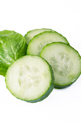 Fresh and tasty cucumber isolated on white background