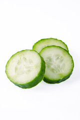 Fresh and tasty cucumber isolated on white background