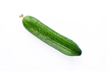 Fresh and tasty cucumber isolated on white background