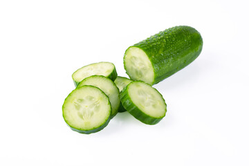 Fresh and tasty cucumber isolated on white background