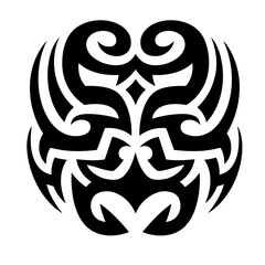 Tribal Tattoo Design, Black and White Vector Illustration