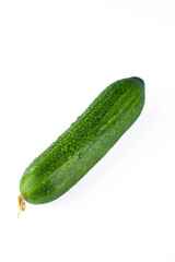 Fresh and tasty cucumber isolated on white background