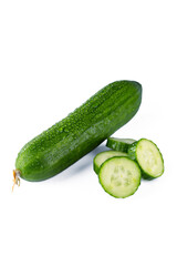 Fresh and tasty cucumber isolated on white background