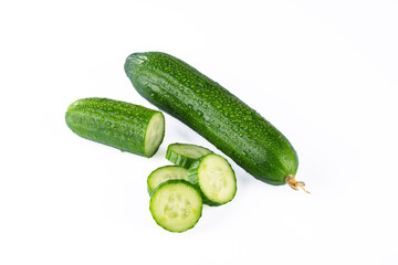 Fresh and tasty cucumber isolated on white background
