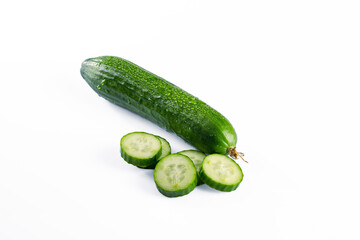 Fresh and tasty cucumber isolated on white background