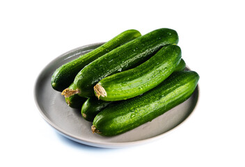 Fresh and tasty cucumber isolated on white background