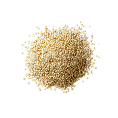 Heap of Uncooked Quinoa Seeds on Black Background