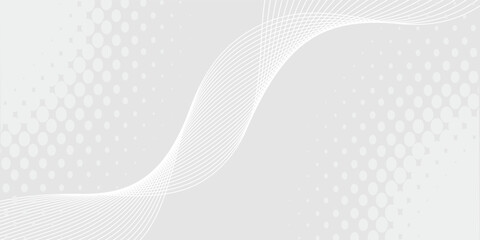 Futuristic gray white abstract background. shining wave lines pattern for banner, wallpaper, cover. Vector illustration