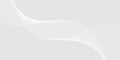 Futuristic gray white abstract background. shining wave lines pattern for banner, wallpaper, cover. Vector illustration