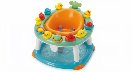 Baby activity center with colorful figures