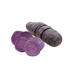 Sliced Black Carrot Vibrant Purple Interior, Fresh Produce