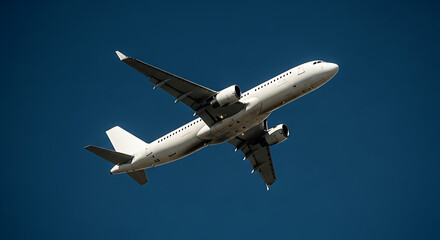 Obraz premium Aircraft Ascending Against Clear Blue Sky