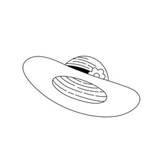 line art beach hat