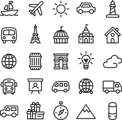 "40 Summer & Camping Line Icons &ndash; Outdoor Adventure SVG Pack"

"Minimal Travel & Beach Icons &ndash; Vector Set for Vacation Projects"

"Camping, Hiking, and Nature Icons &ndash; Perfect for Outdoor Designs"

"Va