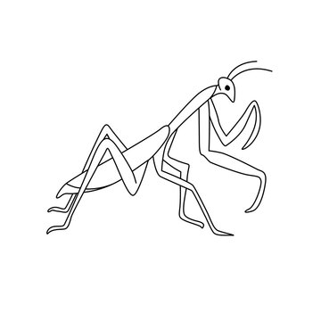 simple black praying mantis outline clip art preview