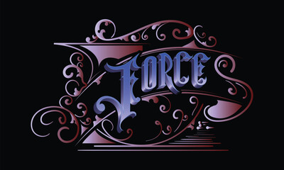 FORCE lettering custom style design