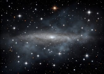 A Majestic Spiral Galaxy Shines Brightly Amidst a Sea of Stars, Its Swirling Arms Radiating Light Across the Vast Expanse of Space, a True Celestial Masterpiece, Breathtaking and Inspiring