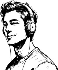 Listening to music urban setting creative studio close-up view artistic expression for music lovers