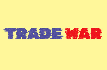 Word text Trade War. Background. Banner.
