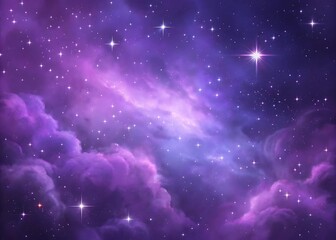 A Breathtaking View of the Cosmos: Deep Purple Nebula Shimmers Among Stars, Evoking a Sense of Wonder and Awe. The Celestial Display Captivates with its Beauty and Mystery