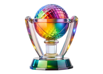 colorful cristal trophy png image on transparent background