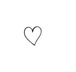 Fototapeta premium Hand-Drawn Heart: A simple, black line art illustration of a heart, showcasing a hand-drawn, slightly imperfect style against a white background.