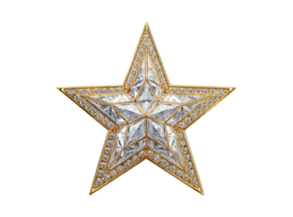 Diamond starburst gold pendant luxury jewelry, Isolated On Transparent Background