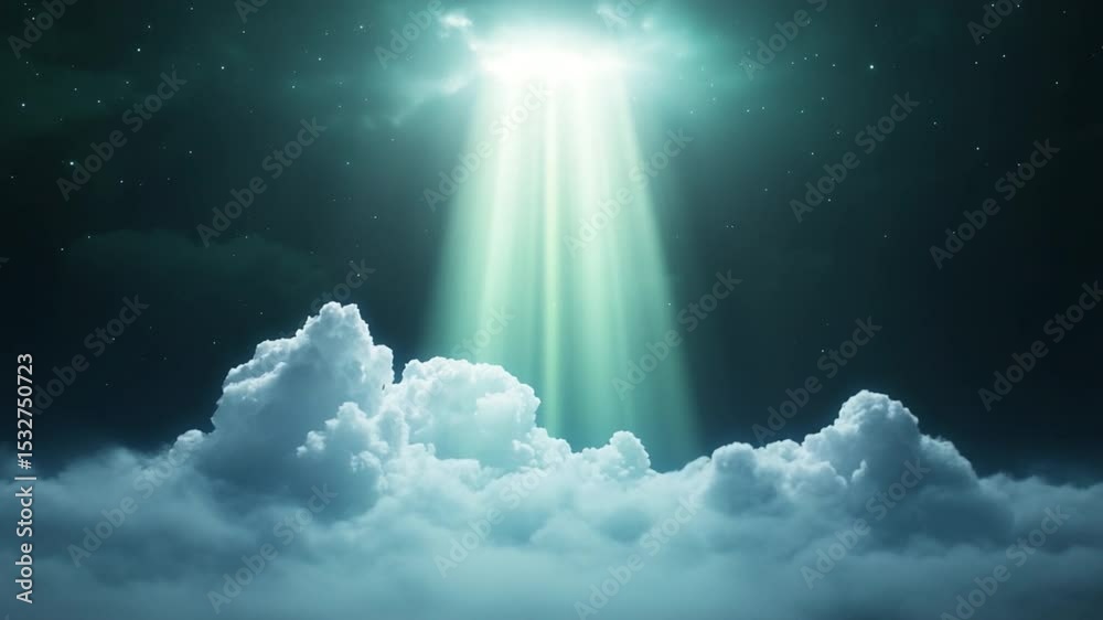 Poster light beam in the sky: an awe-inspiring scene unfolds as a brilliant light beam pierces through the 