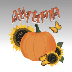  Fall Season Vector Design Featuring Pumpkins, flowers, and butterflies