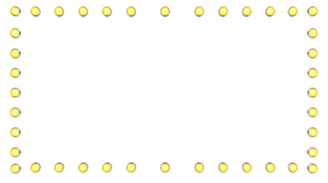 Empty rectangular lamp frame with light bulb isolated on transparent background