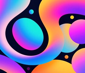 Abstract blob and curve generative ai image, bright colors, modern UI background